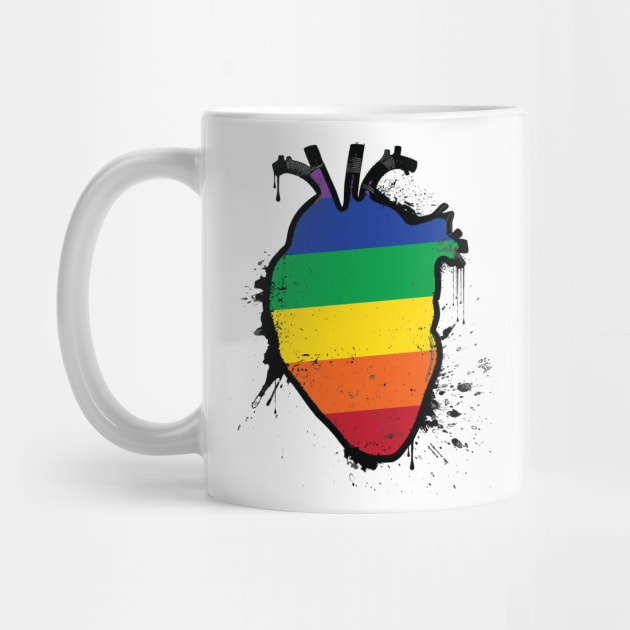 rainbow anatomical heart by chromatosis